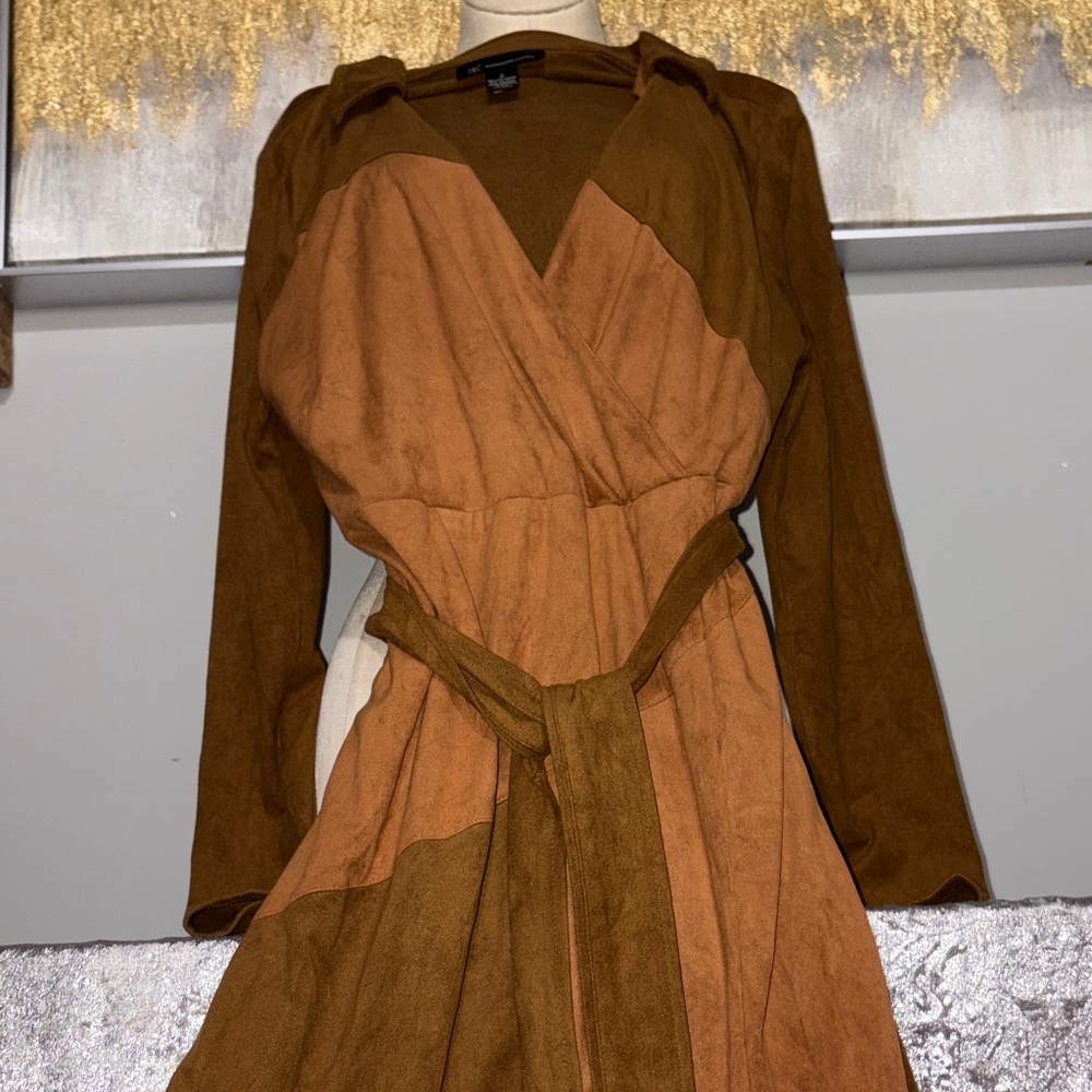 INC International Concepts Two-Tone Wrap Dress - Picture 3 of 4